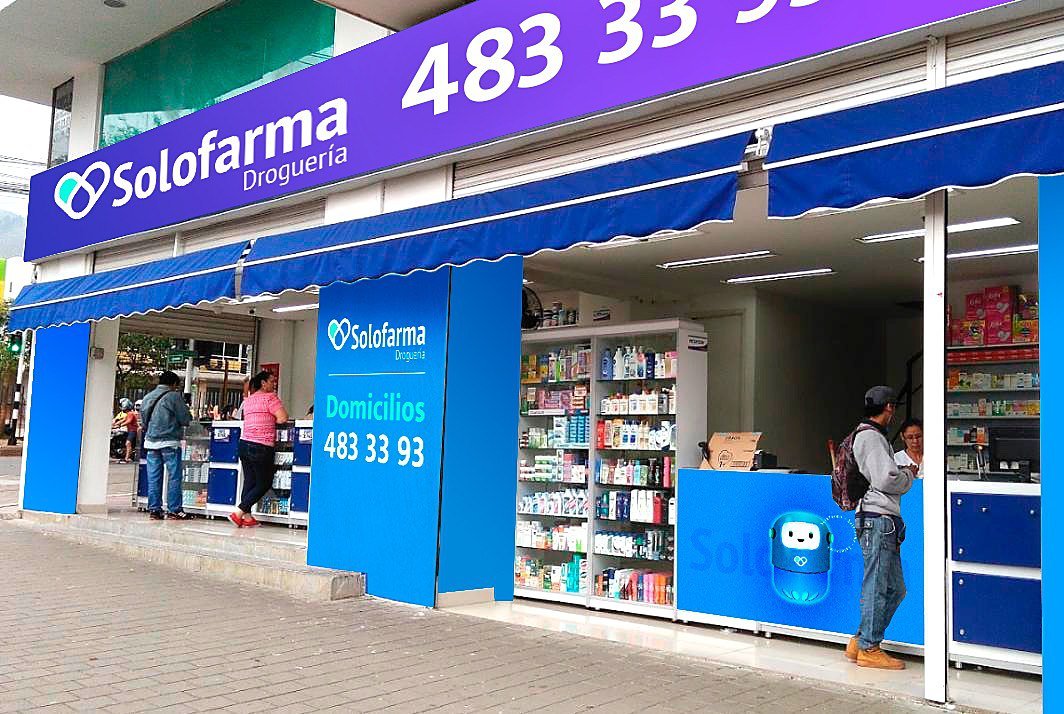 Fachada de una droguería Solofarma